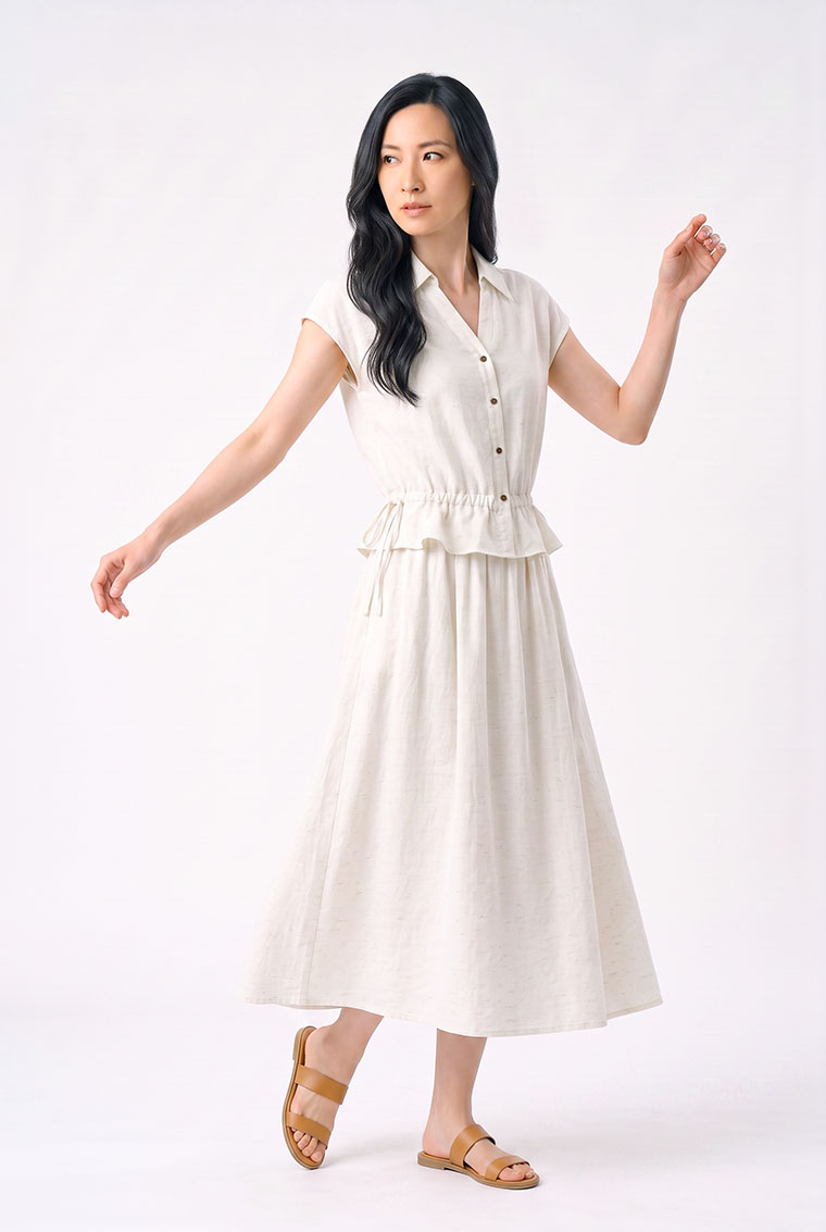 4✮- PFFRY7750 - Midi Dress (Top+Skirt) — photograph 4