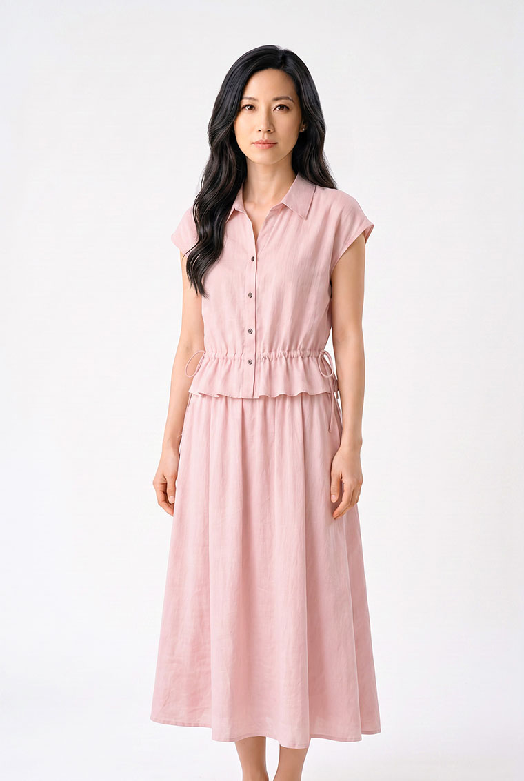 4✮- PFFRY7750 - Midi Dress (Top+Skirt) — photograph 5