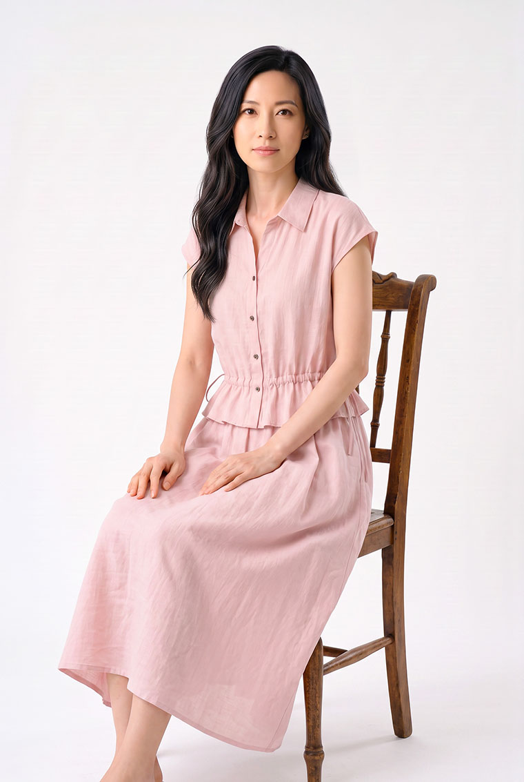 4✮- PFFRY7750 - Midi Dress (Top+Skirt) — photograph 7