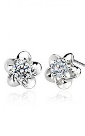 Silver - Plum Flower - Earring