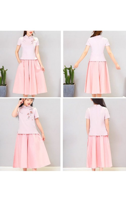 4.5✮- Midi Dress (Top+Skirt, Cheongsam) - FCAE0799