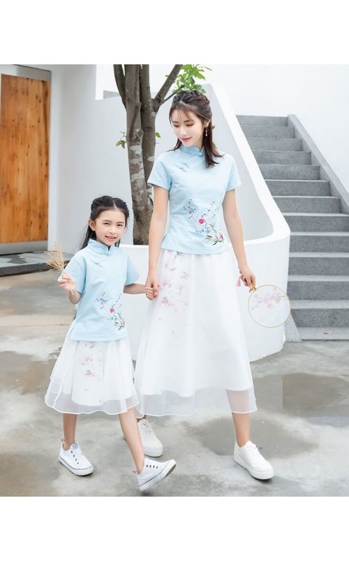 4.5✮- Midi Dress (Top+Skirt, Cheongsam) - FCAE1052