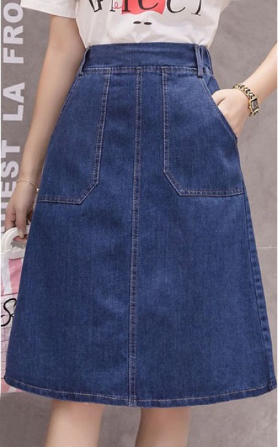 4✮- Denim Knee Skirt - CEFM764 / Y10752