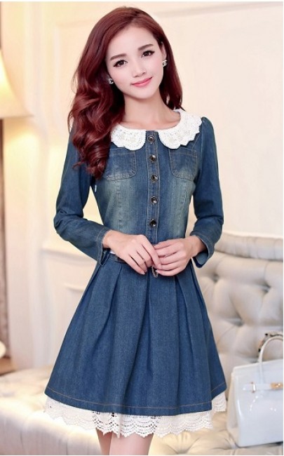 4✮- Denim Mini Dress - FYFM32180 4✮- Denim Mini Dress - FYFM32180