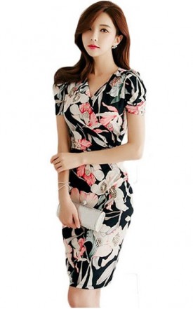 4✮- Bodycon Knee Dress - HUFS12632 (Ready Stock)