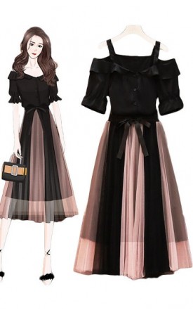 4✮- Midi Dress (Top+Skirt) - HVFS13494 / KY8786