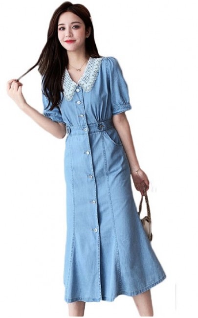 4✮- Denim Midi Dress - ICFS17727 / BY165