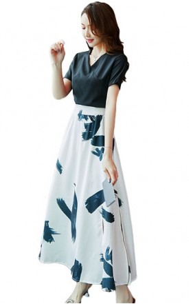 4✮- Midi Dress (Top+Skirt) - IFFS19650