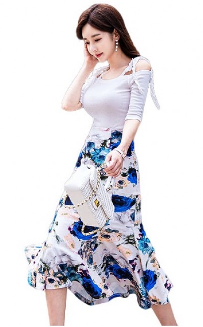 4✮- Mermaid Midi Dress (Top+Skirt) - IKFS23441