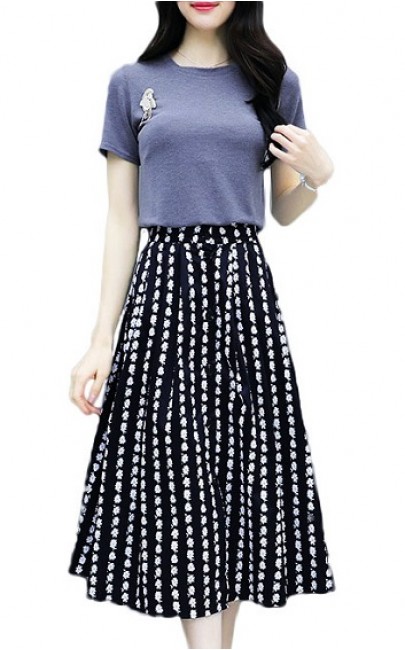 4✮- Midi Dress (Top+Skirt) - IKFS23682