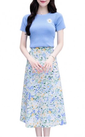 4✮- Midi Dress (Top+Skirt) - IKFS23781