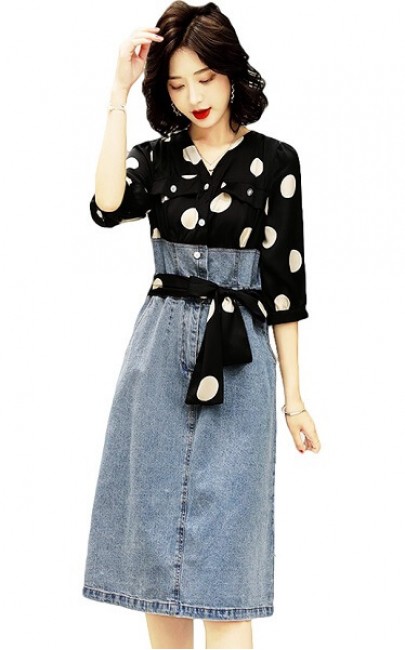 4✮- Denim Knee Dress - IOFS27747