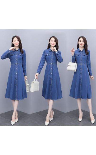 4✮- Denim Midi Dress - IPFS29713