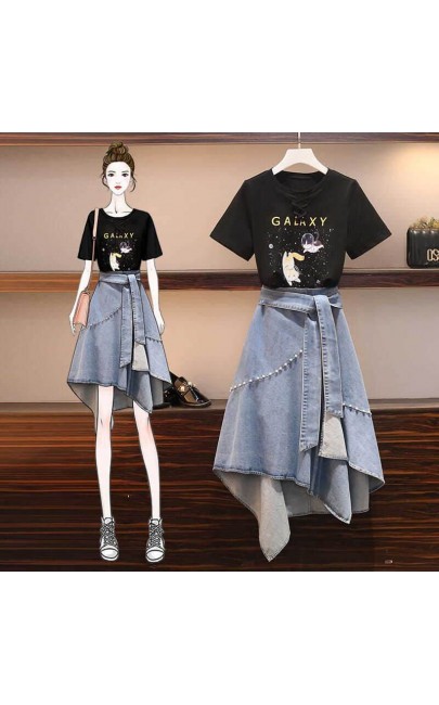 4✮- Knee Dress (Top+Denim Skirt) - IPFY10567