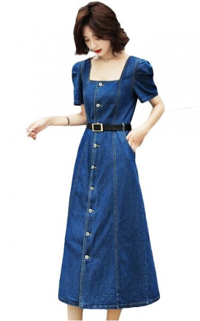 4✮- Denim Midi Dress - IQFS30803