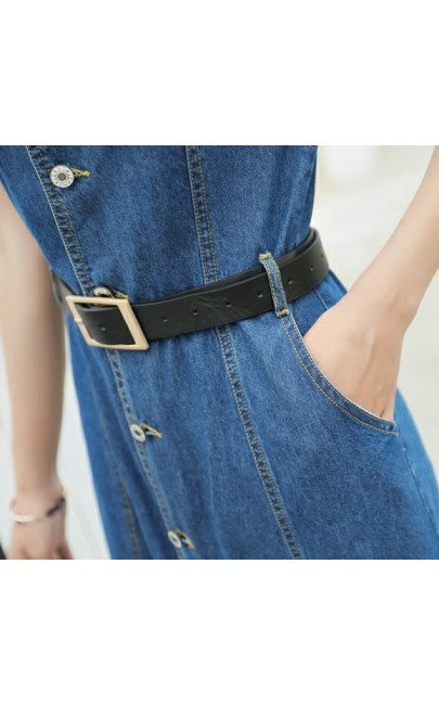 4✮- Denim Midi Dress - IQFS30803 4✮- Denim Midi Dress - IQFS30803