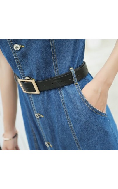 4✮- Denim Midi Dress - IQFS30803