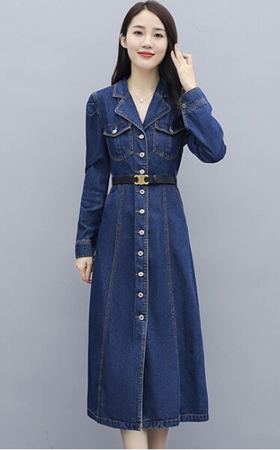 4✮- Denim Midi Dress - IYFS40588