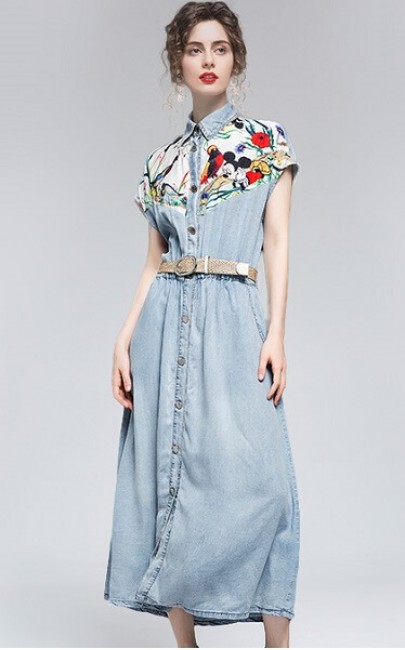 4✮- Denim Maxi Dress - JDFY12292