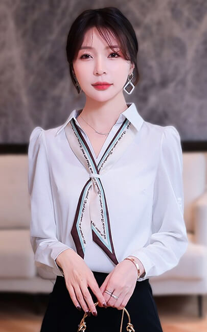 4✮- Casual Shirt (With Scarf) - JKFS54834