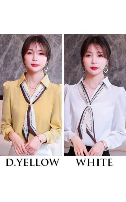 4✮- Casual Shirt (With Scarf) - JKFS54834 4✮- Casual Shirt (With Scarf) - JKFS54834