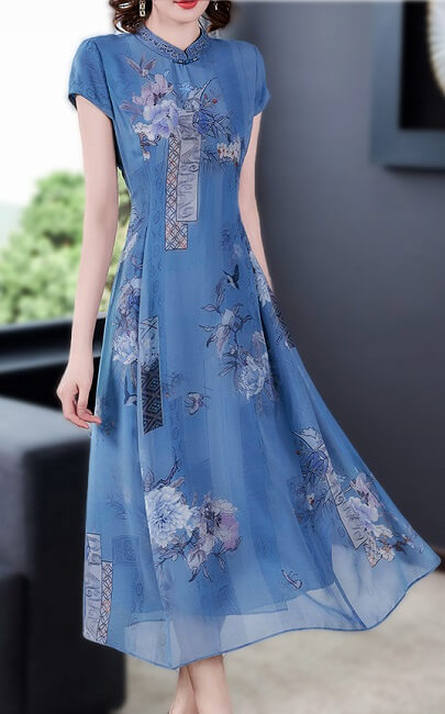 4✮- Midi Dress (Cheongsam) - JLFS55686