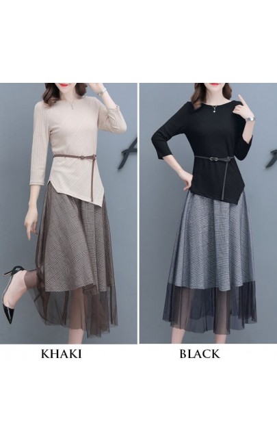 4✮- Knee Dress (Top+Skirt) - JLFS55922