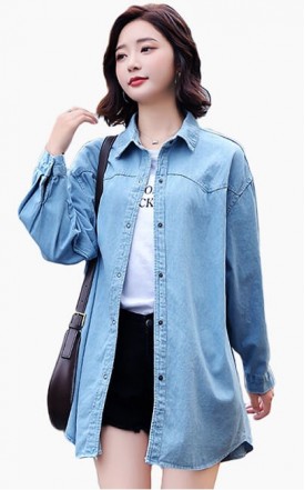 4✮- Denim Long Jacket / Top - JMFS56243