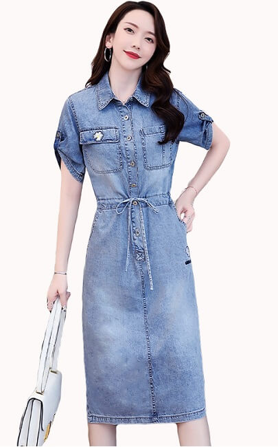 4✮- Denim Knee Dress - JMFS56550