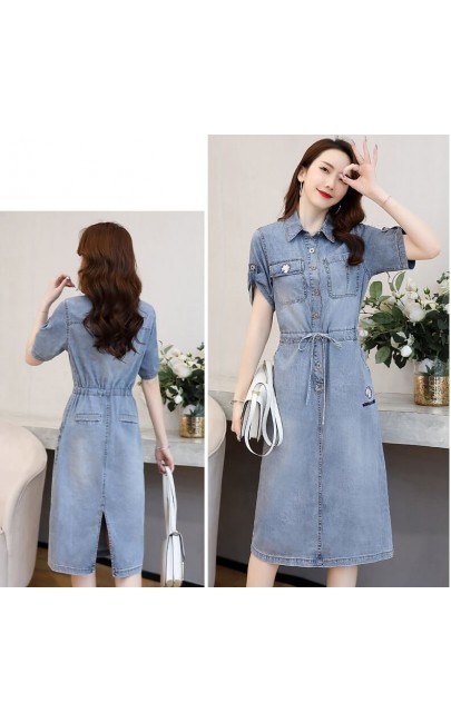 4✮- Denim Knee Dress - JMFS56550 4✮- Denim Knee Dress - JMFS56550