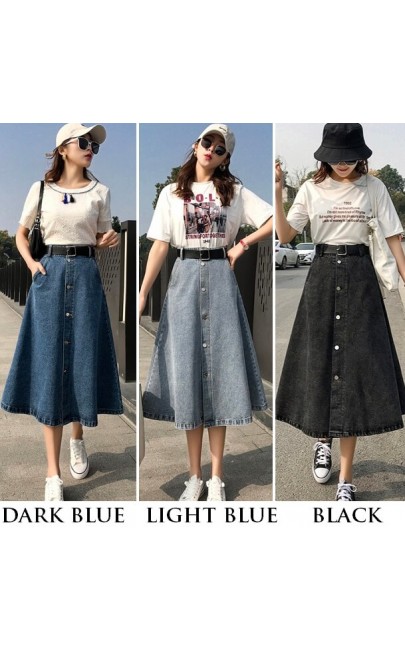 4✮- Denim Knee Skirt - JNFS56964 4✮- Denim Knee Skirt - JNFS56964