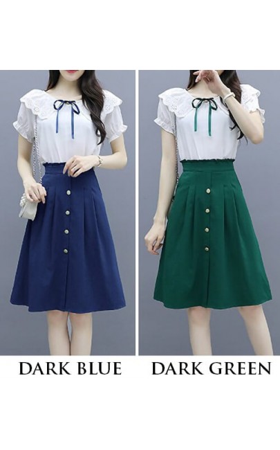 4✮- Knee Dress (Top+Skirt) - JQFRS1238 / MY3090