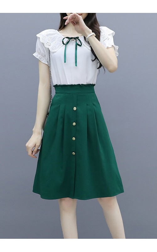 4✮- Knee Dress (Top+Skirt) - JQFRS1238 / MY3090