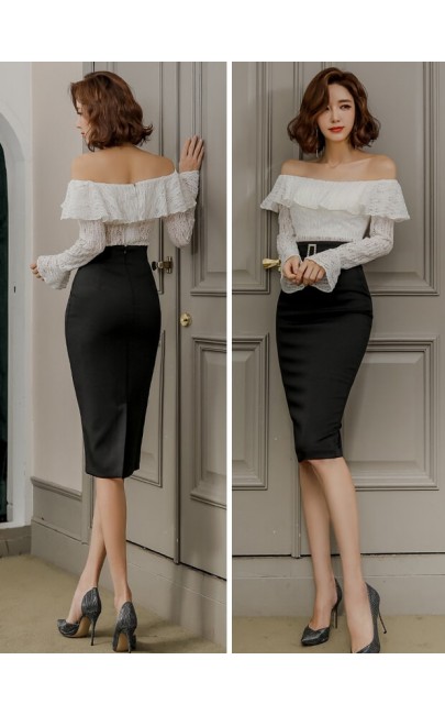 4✮- Bodycon Knee Dress (Top+Skirt) - JQFRS1445