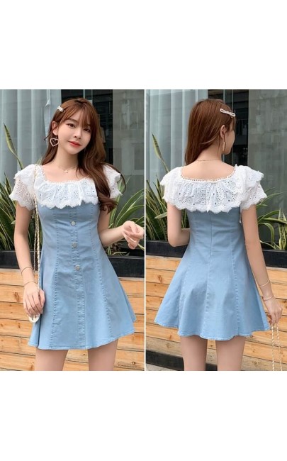 4✮- Denim Mini Dress - JQFRS851 4✮- Denim Mini Dress - JQFRS851