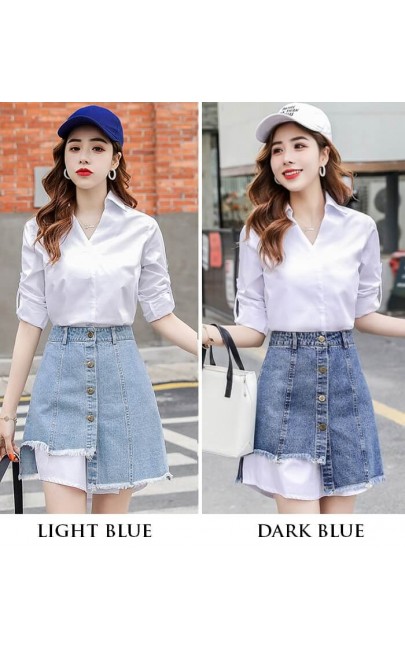 4✮- Denim Dress (Long Top+Skirt) - JRFRS1928/ MY3491 4✮- Denim Dress (Long Top+Skirt) - JRFRS1928/ MY3491