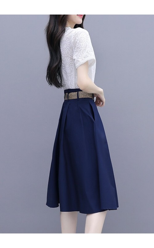 4✮- Knee Dress (Top+Skirt) - JSFRS3252