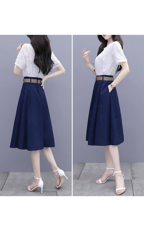 4✮- Knee Dress (Top+Skirt) - JSFRS3252