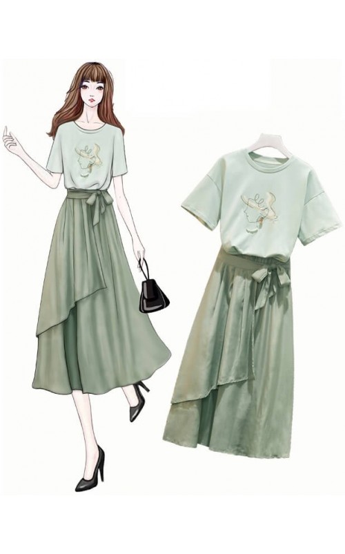4✮- Midi Dress (Top+Skirt) - JSFRS3857