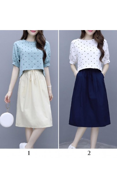 4✮- Knee Dress (Top+Skirt) - JTFRS4474