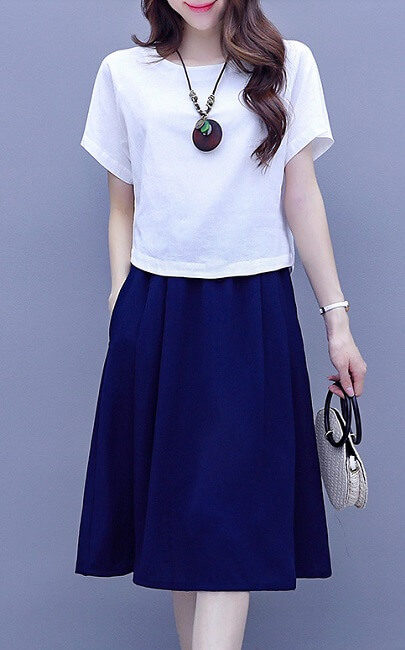 4✮- Knee Dress (Top+Skirt) - JTFRS4475 / BY883