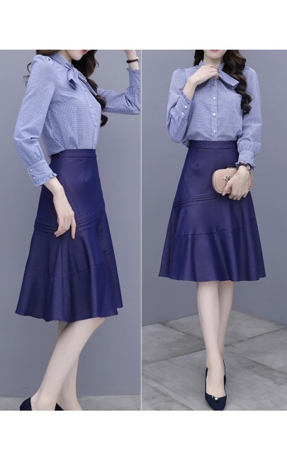 4✮- Knee Dress (Top+Skirt) - JUFRS4823
