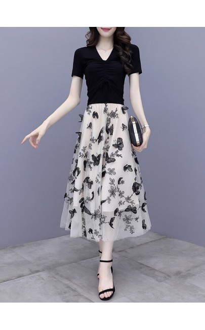 4✮- Midi Dress (Top+Skirt) - JUFRS5420