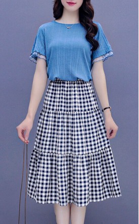 4✮- Knee Dress (Top+Skirt) - JUFRS5548