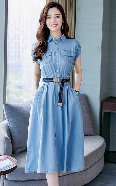 4✮- Denim Midi Dress - JVFRS6109