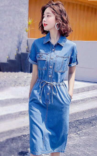 4✮- Denim Knee Dress - JWFRS7313