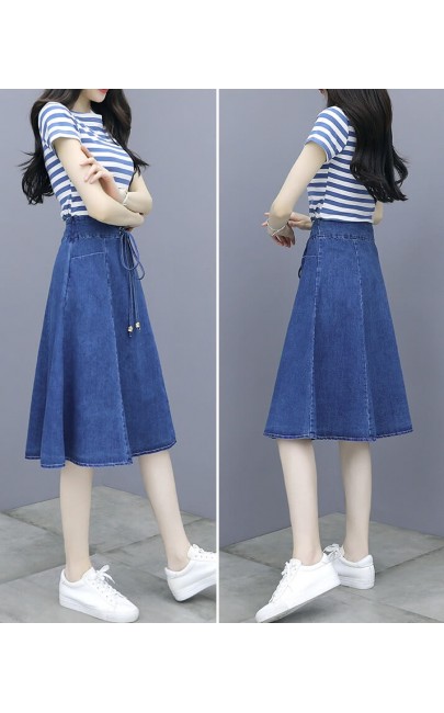 4✮- Knee Dress (Top+Denim Skirt) - JZFRS12341 4✮- Knee Dress (Top+Denim Skirt) - JZFRS12341
