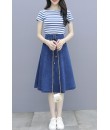 4✮- Knee Dress (Top+Denim Skirt) - JZFRS12341