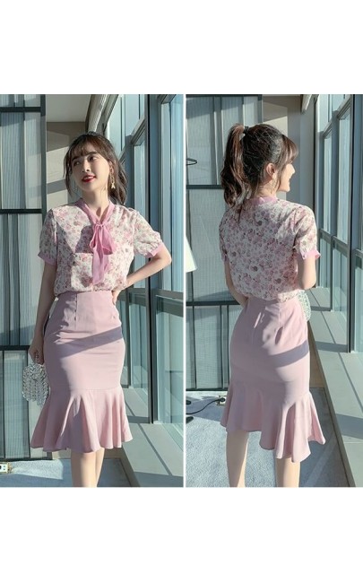 4✮- Mermaid Knee Dress (Top+Skirt) - KAFRS12671