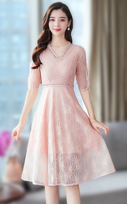 4✮- Knee Dress (Small Cutting) - KAFRS12709 4✮- Knee Dress (Small Cutting) - KAFRS12709